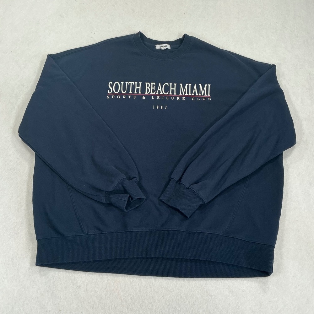 Garage South Beach Miami Sports & Leisure Club Sweatshirt Navy Blue Medium
